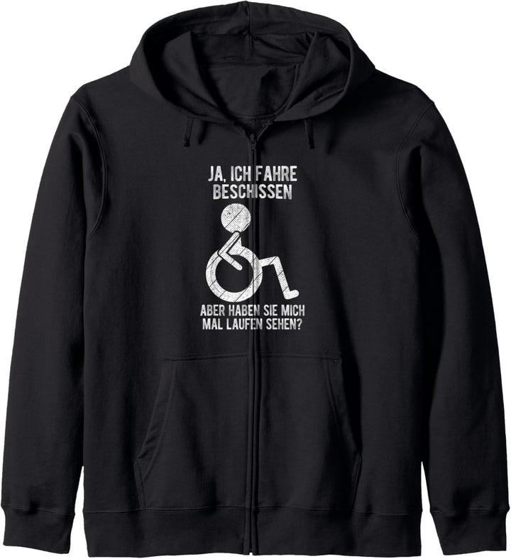 Rollstuhl Rollstuhlfahrer Lustiger Spruch Design Rollstuhl Kapuzenjacke