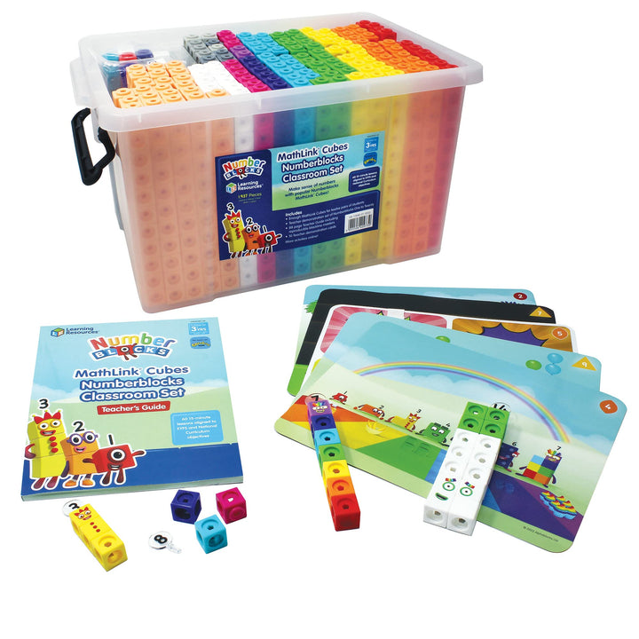 Learning Resources MathLink Numberblocks-Steckwürfelset für das Klassenzimmer, Numberblocks-Unterric