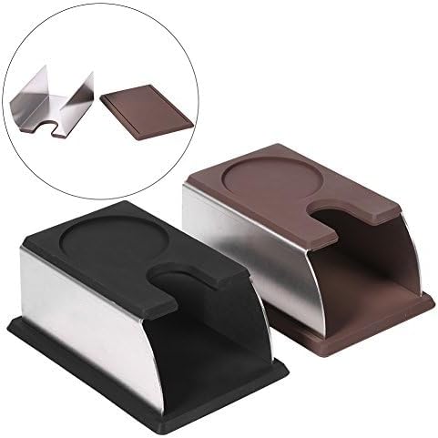 Tamperstation, Kaffee Tampfenmatte Halter Tamper Pulver Maker Stand aus Edelstahl und Silikon Tampin