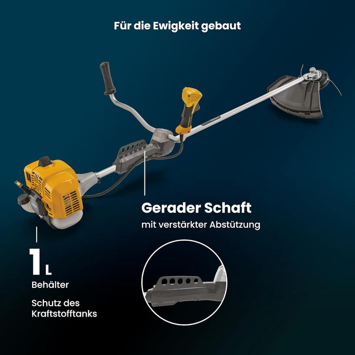 STIGA BC 545 B Benzin-Motorsense, 42,7 cm³, 45 cm – Tap&Go Doppelleinenkopf, 3-Zahnmesser – Für Gart