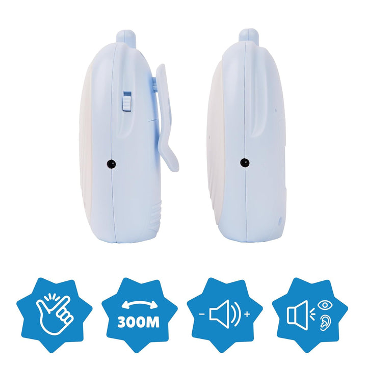 Badabulle Audio-Babyphone 300m Reichweite - akustischer und visueller Alarm - Batterie- oder Netzbet