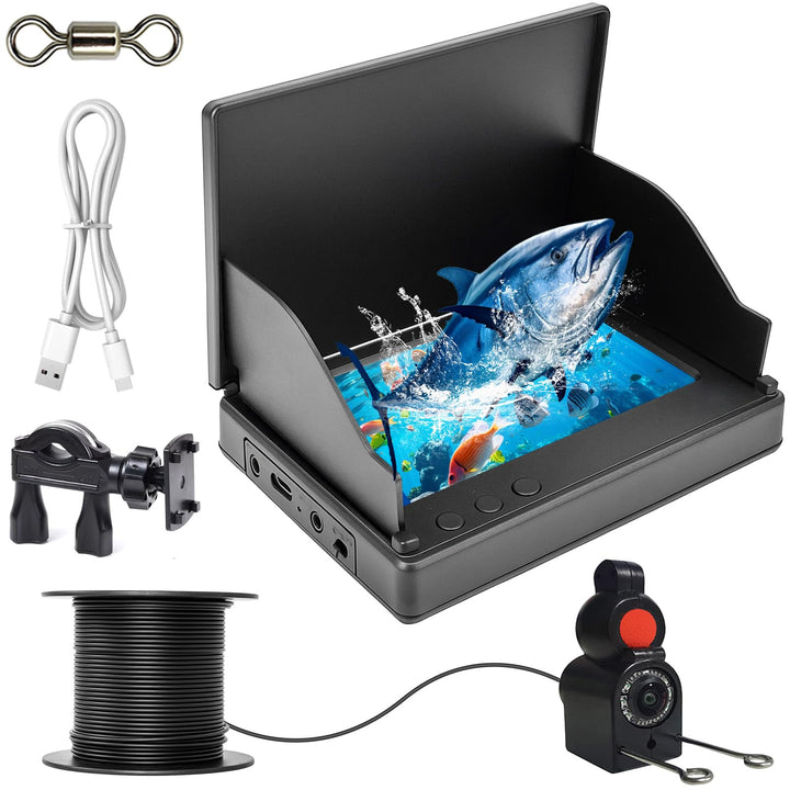 Fischfinder - Unterwasserkamera Angeln, IP68 Wasserdicht Unterwasser Kamera, 5000mAh Akku, mit 220°