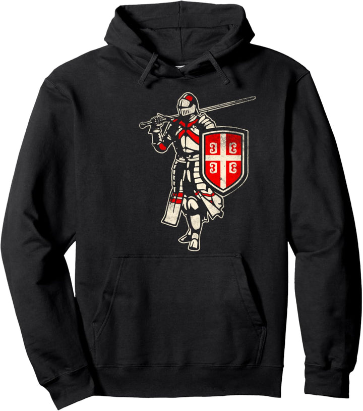 Serbischer Ritter Serbe Serbische Flagge Wappen Mittelalter Pullover Hoodie