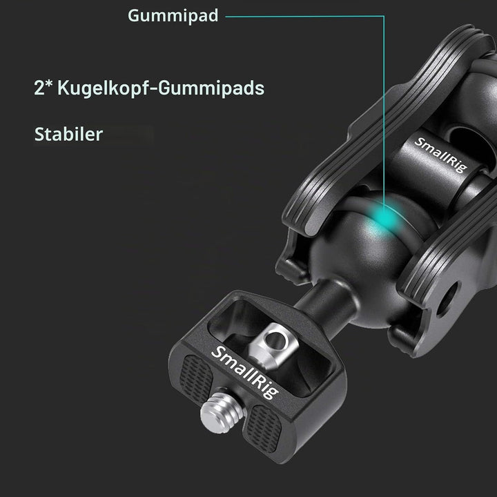 SmallRig Articulating Arm mit doppeltem Kugelkopf von 360° einstellbarem Drehung und mit 1/4 "Schrau