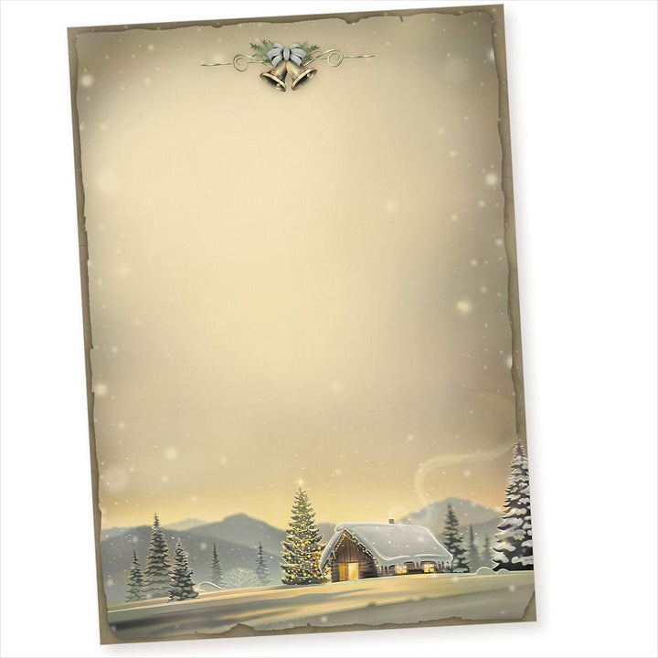 Glöcknerhütte 25 Sets Weihnachtsbriefpapier mit Fensterumschlag Briefpapier Weihnachten mit Umschlag