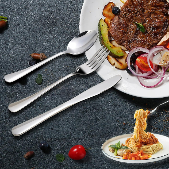 KitchenBoss Besteck Set Cutlery Set: 4 Personen Besteckset，Edelstahl Besteck，Essbesteck 20 Teilig Sp