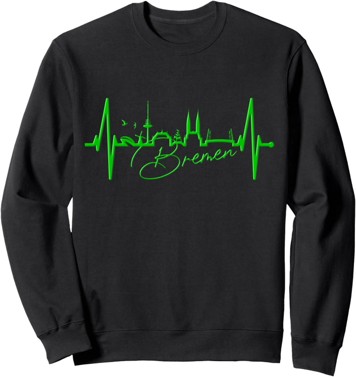 Bremen Skyline Bremer Herzschlag Fan Herz Ich Liebe Bremen Sweatshirt