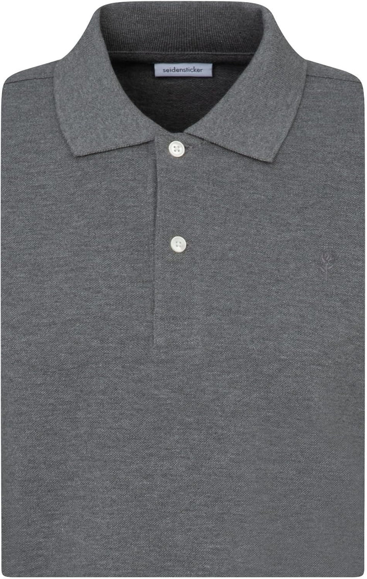 Seidensticker Herren Slim Fit Poloshirt Langarm Polo Shirt S Grau, S Grau