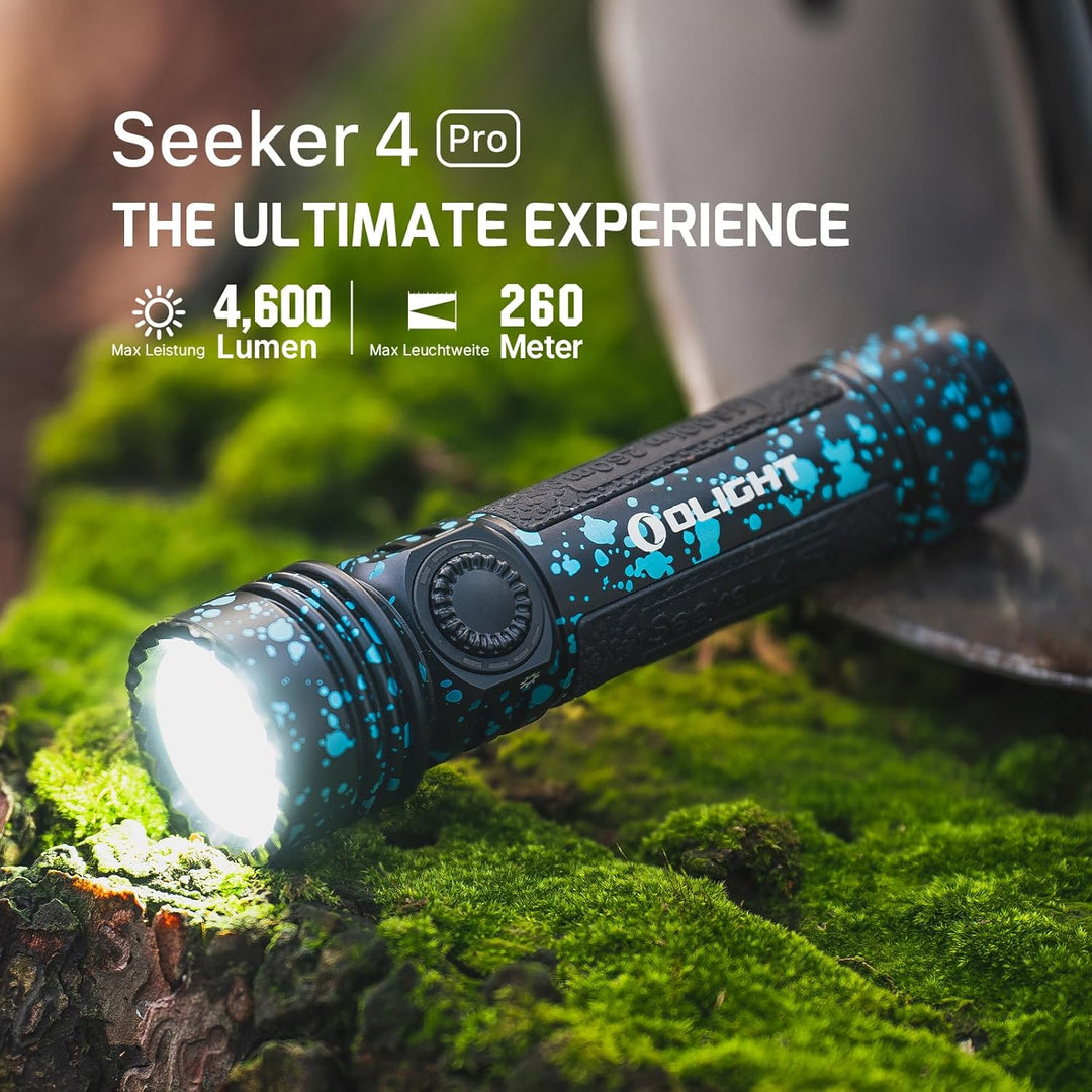 OLIGHT Seeker 4 Pro LED Taschenlampe mit Holster, 4600 Lumen 260 Meter, USB-C Wiederaufladbare Tasch
