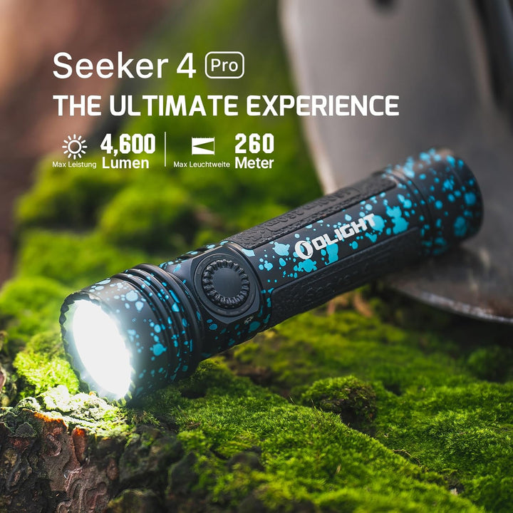 OLIGHT Seeker 4 Pro LED Taschenlampe mit Holster, 4600 Lumen 260 Meter, USB-C Wiederaufladbare Tasch