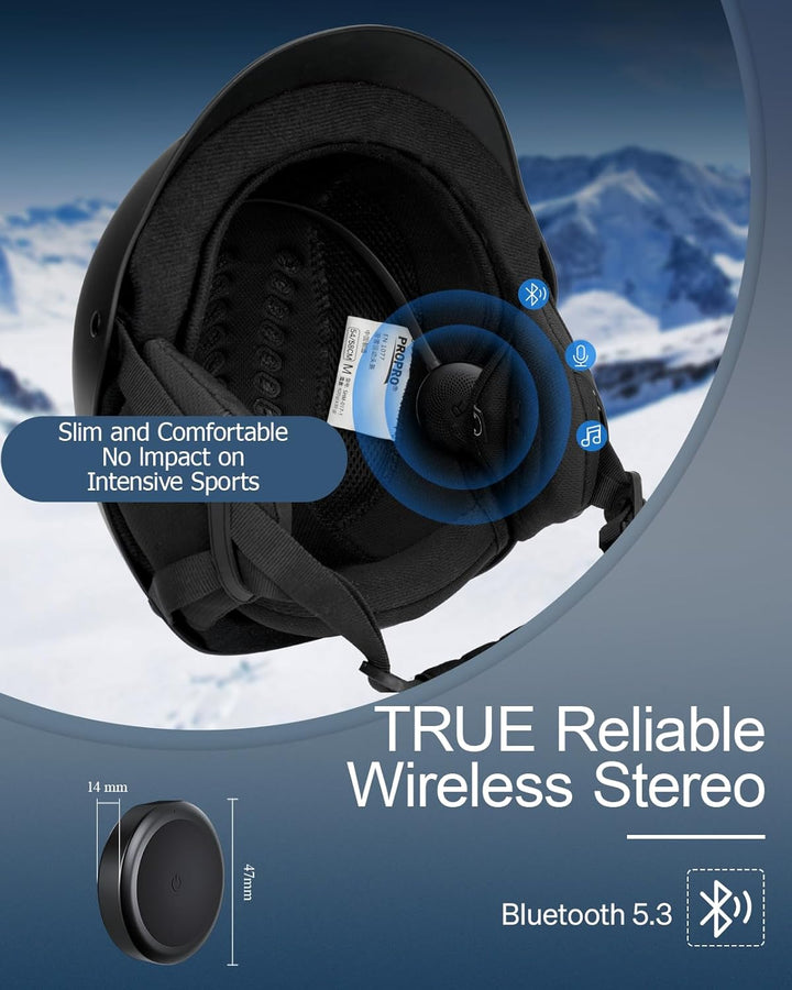 Doohoeek Kabellose Helmkopfhörer für Ski, Bluetooth Headset mit integriertem Mikrofon & IPX5 Wassers