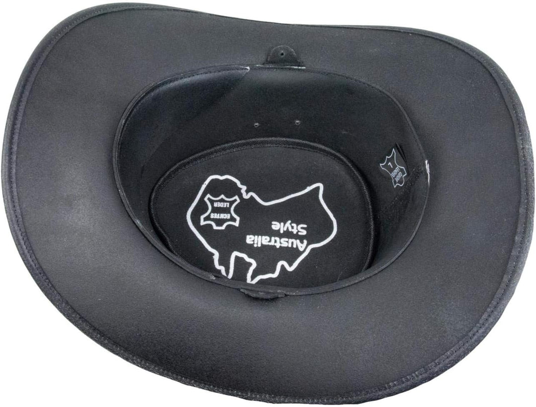 Black Jungle Kimbolton Lederhut, Westernhut, Australienhut, Cowboyhut S Schwarz, S Schwarz