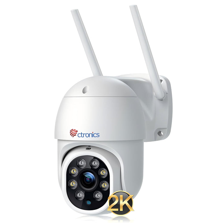 2K 4MP Überwachungskamera Aussen WLAN, 2560×1440P Ctronics PTZ WiFi IP Kamera Outdoor mit Automatisc