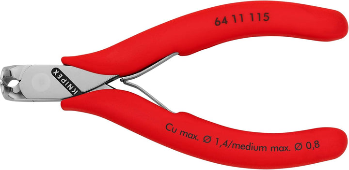 Knipex Elektronik-Vornschneider mit Kunststoff überzogen 115 mm 64 11 115 ohne Facette Griffe mit Ku