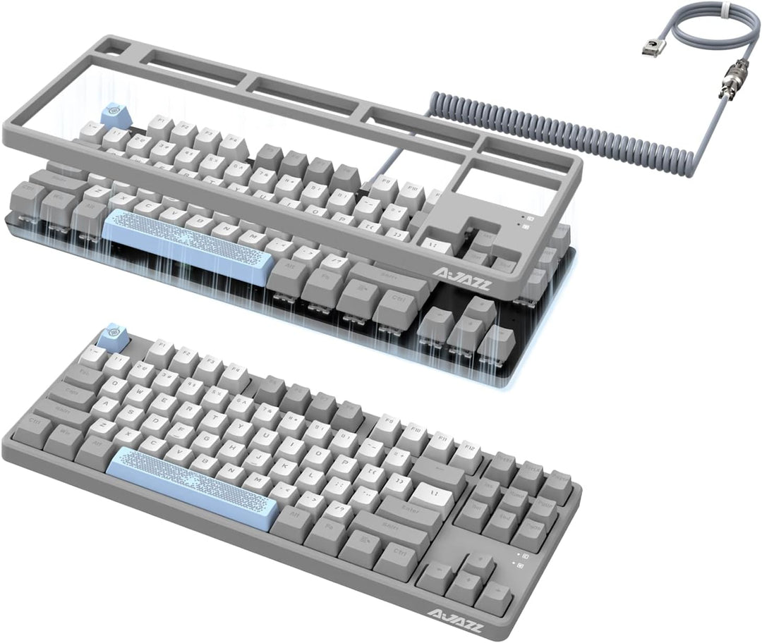 MAMBASNAKE AK873 Mechanische Tastatur zum Selbermachen, Spiralkabel, 22 Tasten RGB Hintergrundbeleuc