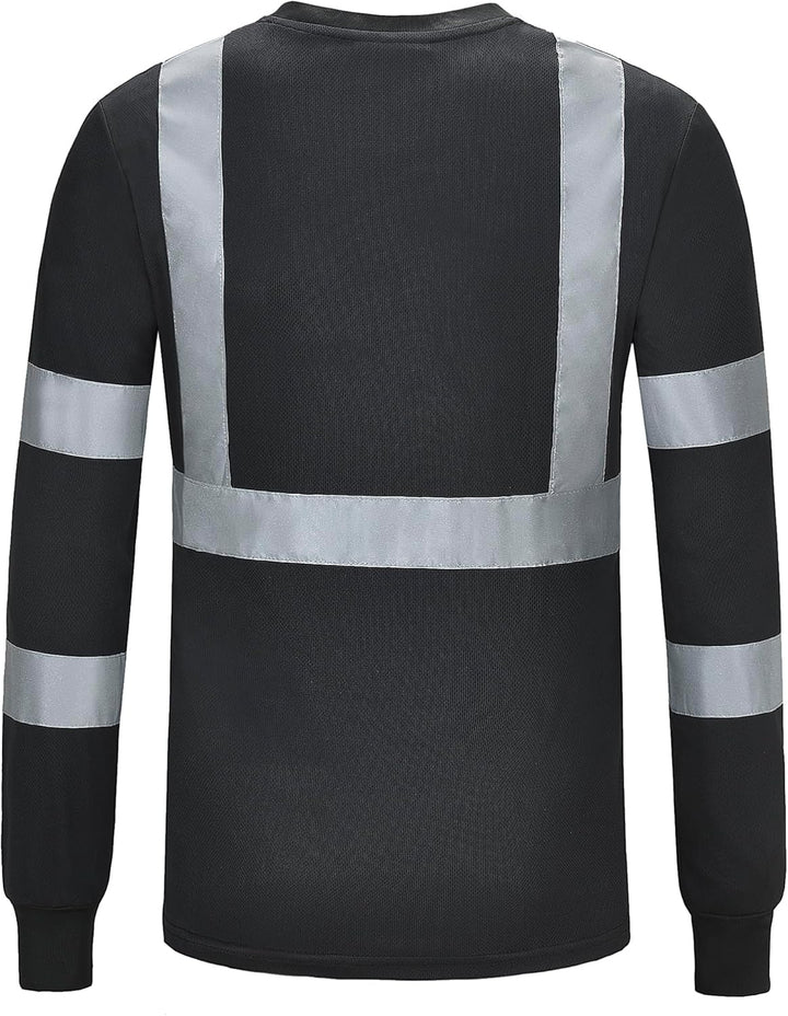Warnschutz Shirt Langarm warn t Shirts Warnschutz Arbeitskleidung Eu-schwarz-langarm M, Eu-schwarz-l