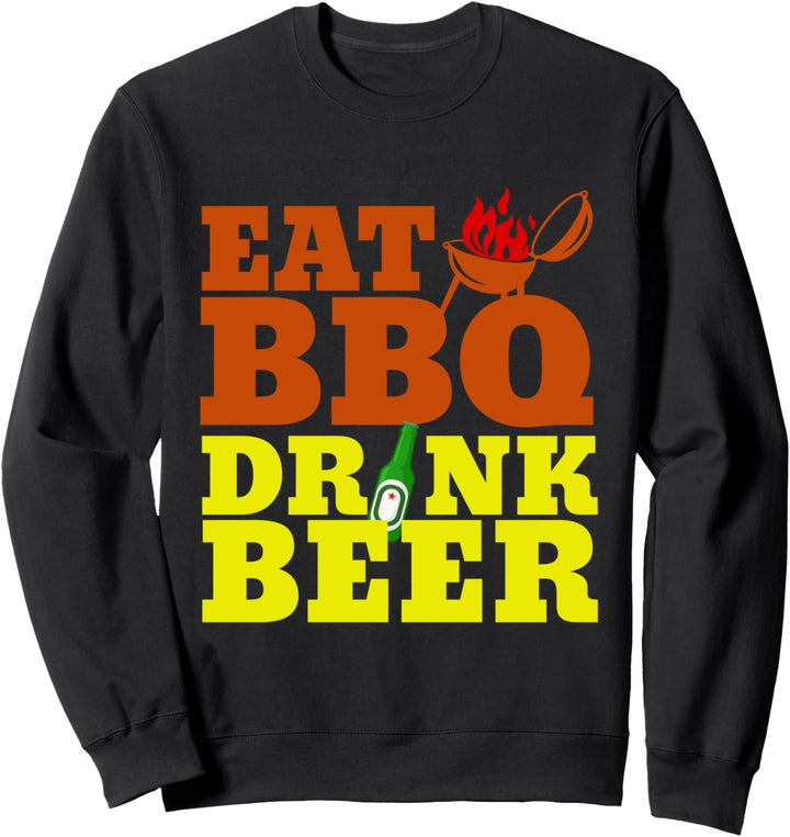 Eat BBQ Drink Beer - Barbecue BBQ Spatula Grill Chef Sweatshirt