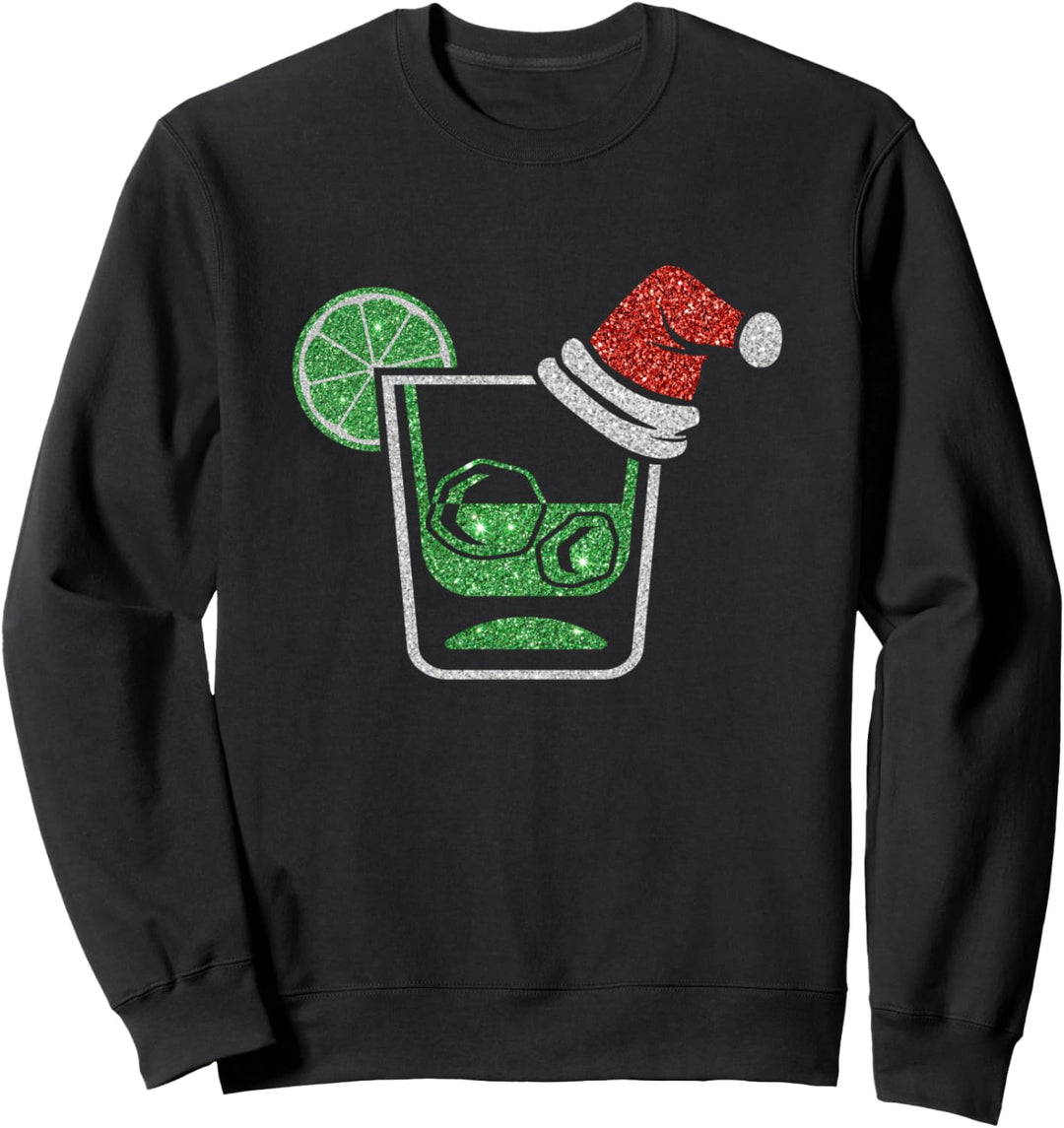 Gin-Glas Mit Weihnachtsmütze Weihnachten Gin Trinker Sweatshirt