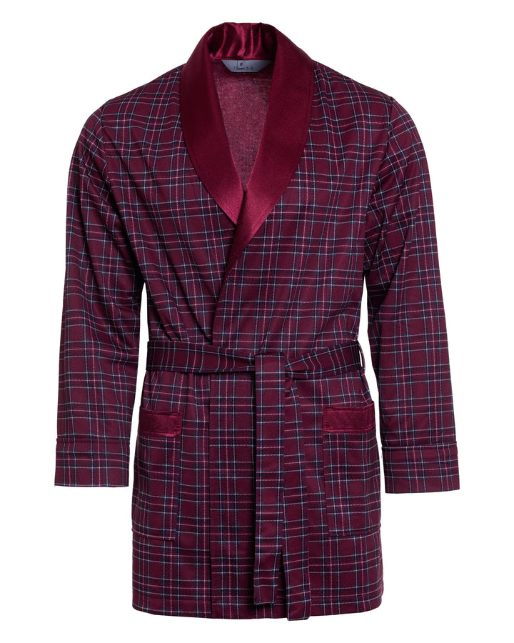 Herren Morgenmantel - Revise Brais RE-503 - Kurz - Dünn und leicht S Bordeaux rot 11, S Bordeaux rot