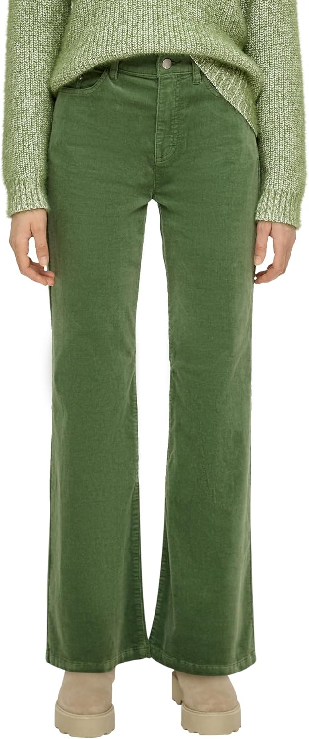 s.Oliver Damen Cord Hose, Slim Fit, Grün