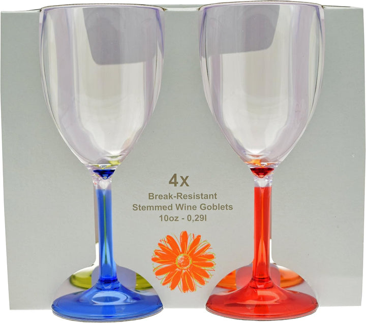 Flamefield Unisex Party Acryl-Weingläser (4 Stück) Sortiert