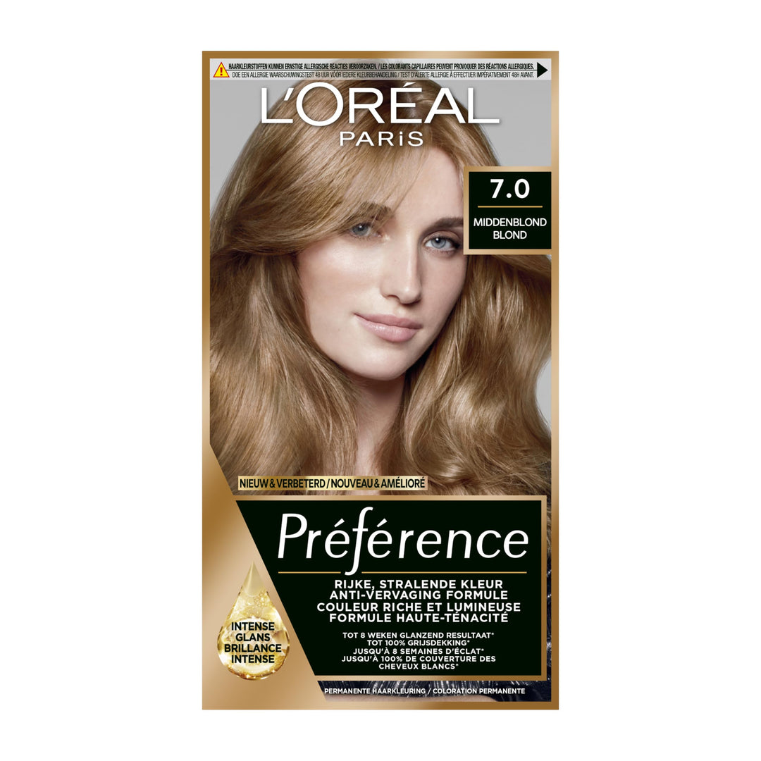 LOral Paris Prfrence 7 - Midden Blond - Haarverf met Color extender Mittelblond 1 g (1er Pack), Mitt