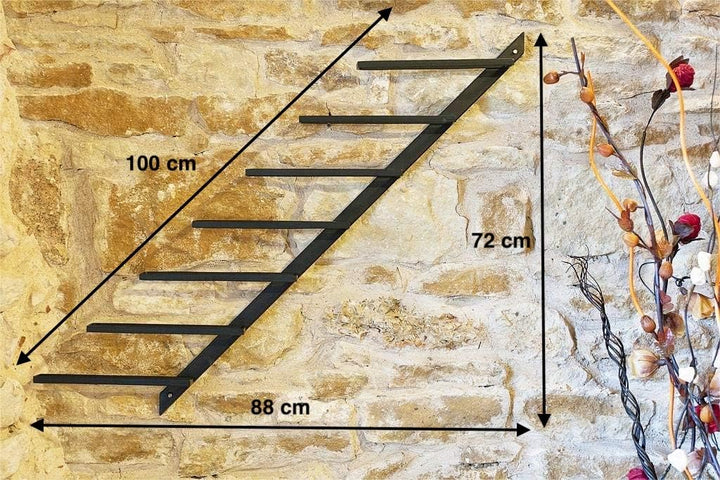 DanDiBo Weinregal Diagon Links 100cm aus Metall Flaschenhalter Flaschenständer Wandregal
