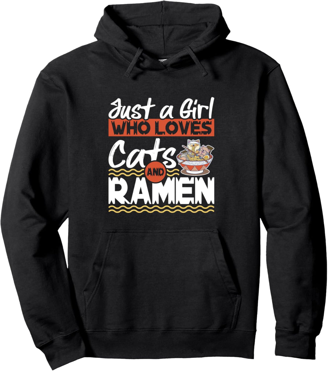 Mädchen Liebt Katzen Ramen Kawaii Katzen Pullover Hoodie