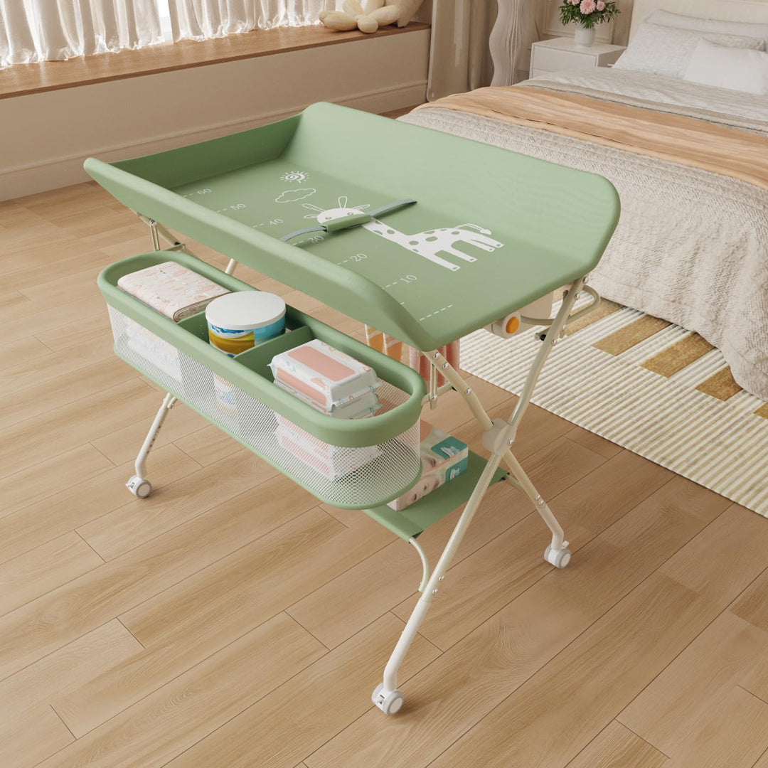 OHMG Baby Wickelkombi Mobiler Bade-Wickeltisch faltbar,klappbare Wickelkommode mobiler,Wickeltisch m