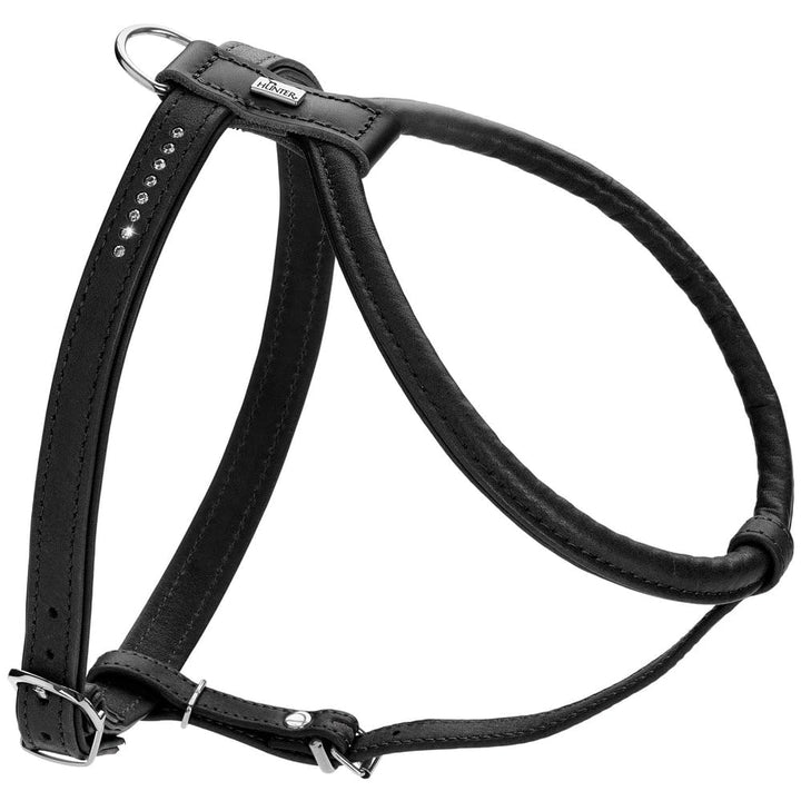 Hunter Hundegeschirr Round & Soft Canadian UP, Farbe: schwarz, weiches, geschmeidiges Leder, rundgen