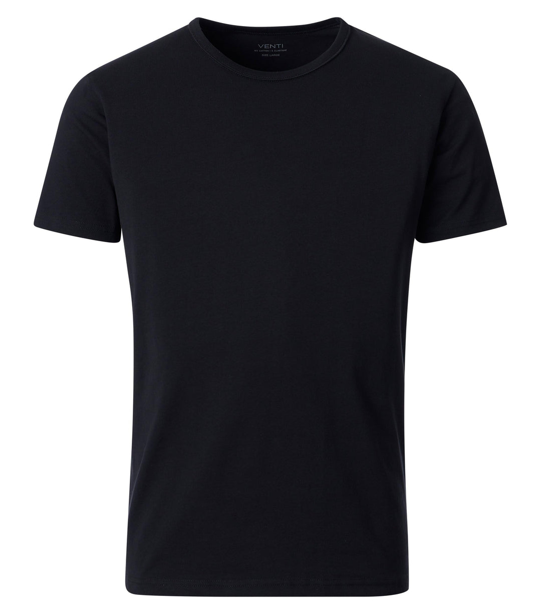 Venti Herren T-Shirt Halbarm Doppelpack 012500 Pflegeleicht, Schwarz