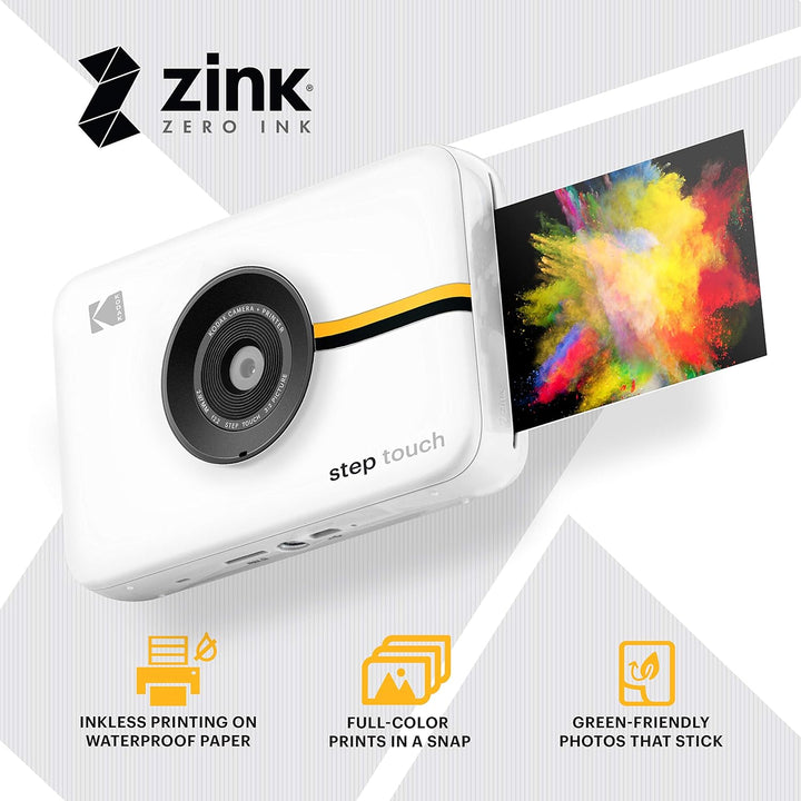 KODAK Step Touch 13MP Digitalkamera & Instant-Drucker mit 3,5"-LCD-Touchscreen-Display (Weiss) Reise