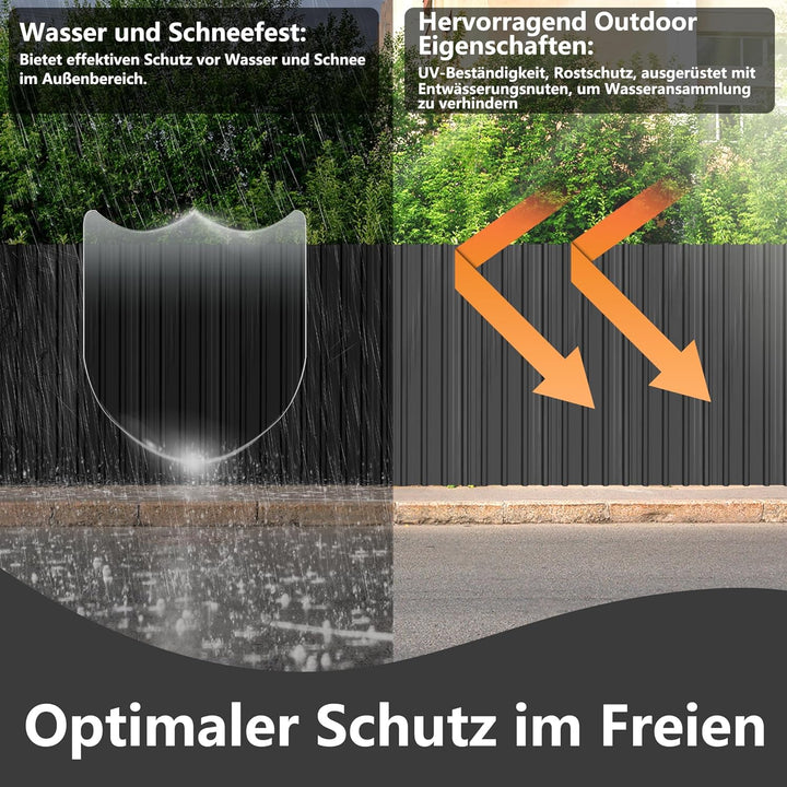 12er Dachbleche Trapezblech 129,5x45cm Stahlblech Formblech Platten Dachplatten Wetterfest Wellblech