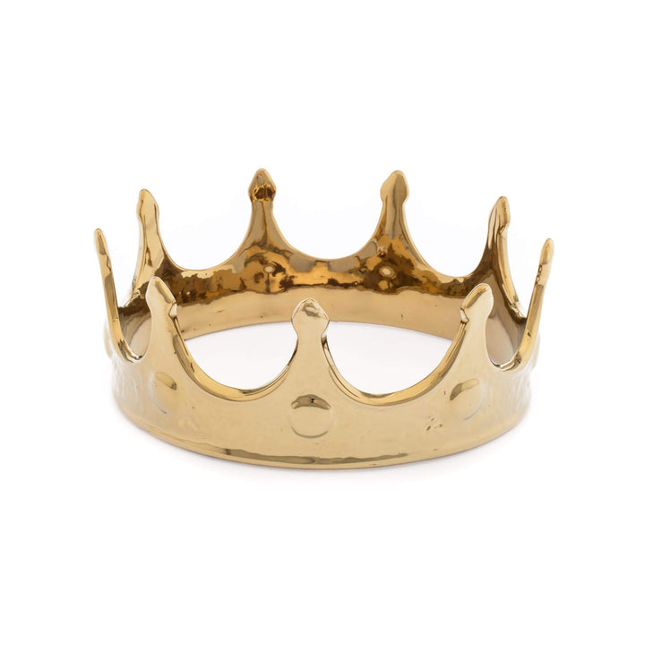 SELETTI Vorratsdose 18,5 cm Durchmesser Porzellan My Krone Zubehör, Gold