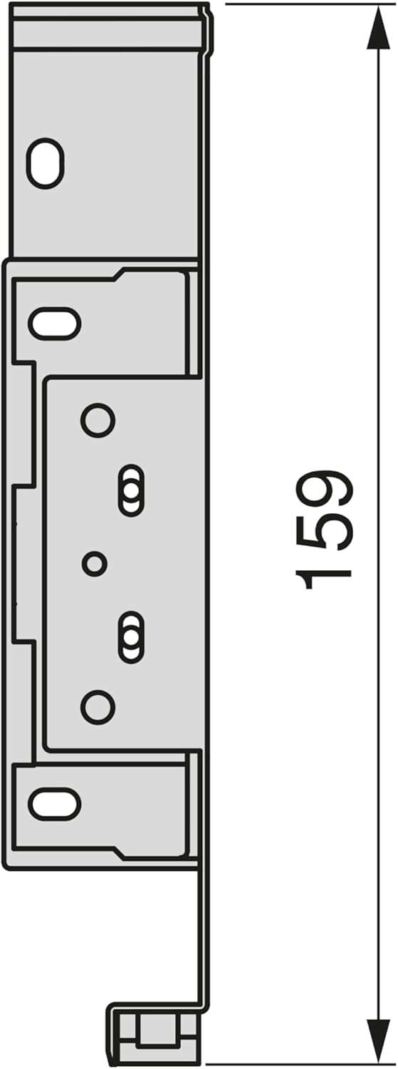 Emuca - Aussenschublade Simplex 25kg Höhe 159mm, Tiefe 440mm, Stahl, Anthrazitgrau L 440mm H 159mm A