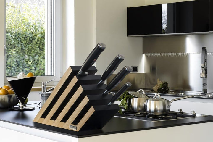 Arte Legno Magnetischer Messerblock, massives Buchenholz, 3 Paneele, luxuriöse italienische Venezia-
