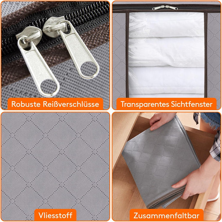 Lifewit 120L Aufbewahrungstasche für Bettdecken, Gross Aufbewahrungsbox mit Deckel Kleidung Aufbewah