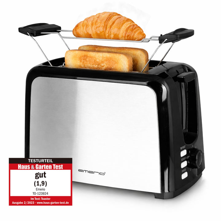 Emerio Toaster 2 extra Breiten Toastschlitzen Zentrierfunktion,herausnehmbare Krümelschublade,Abbruc