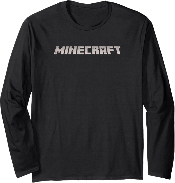 Minecraft Logo schwarz Langarmshirt