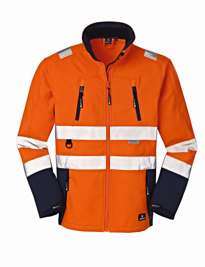 4 Protect Warnschutz Softshelljacke PITTSBURGH 3471 Wetterschutzjacke S S orange/blau, S orange/blau