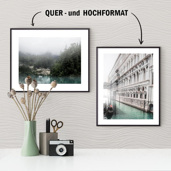 HaakDesign schmaler Bilderrahmen Alena Aluminium Alubilderrahmen 80 x 120 cm Schwarz (matt) Fotorahm