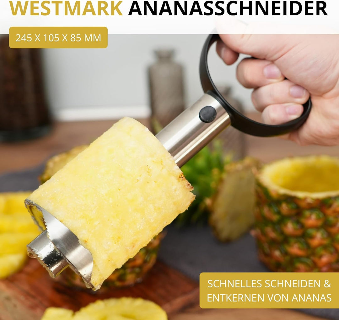 Westmark Ananasschneider/-entkerner Edelstahl, ø 8,5 cm, Rostfreier Edelstahl/Kunststoff, Silber/Sch
