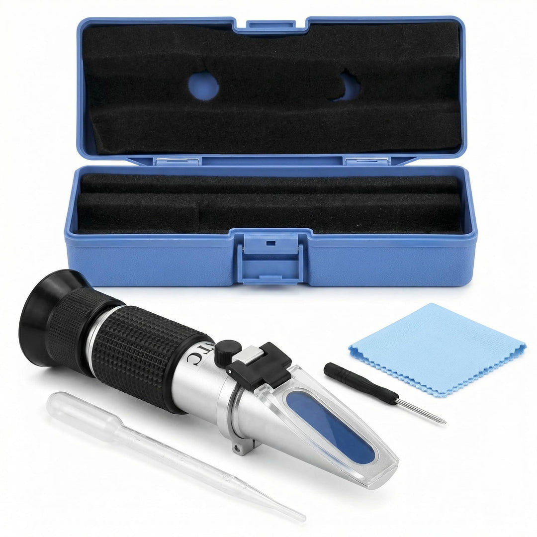 QWORK® Imker Refraktometer, mit automatischer Temperaturkompensation, Brix 0-80%, Handrefraktometer