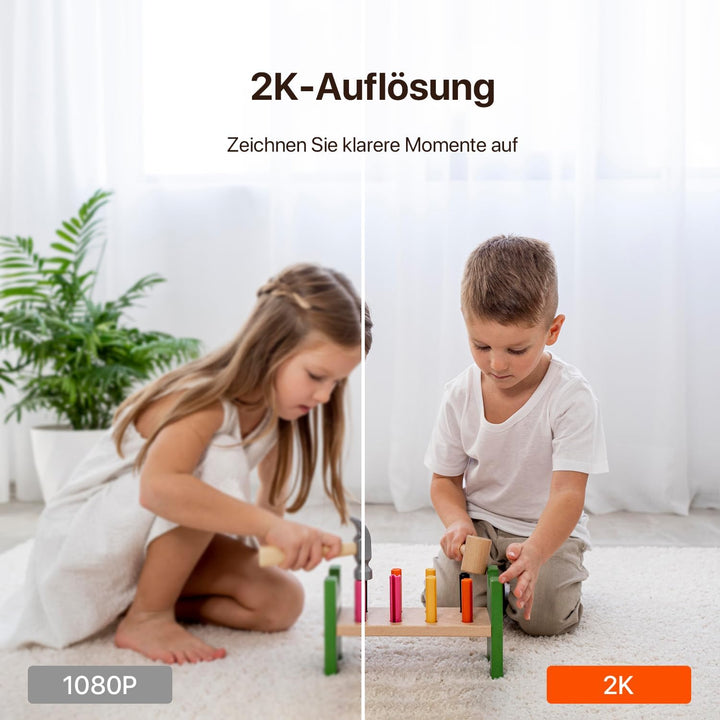 Tenda 3MP WLAN Innenkamera Überwachung, Haustierkamera mit 2-Wege-Audio, Nachtsicht 12M, Bewegungs-P