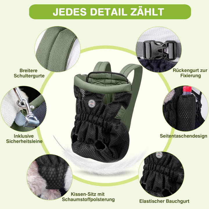 ALLSOPETS Hunderucksack für Kleine Hunde – Leichter, Atmungsaktiver und Bequemer Hunde Rucksack mit