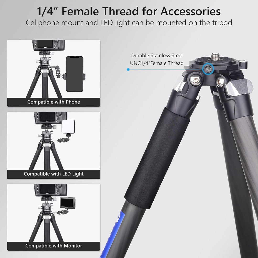 ARTCISE Kohlefaser-Stativ, 82,5 cm CT30C, kompaktes, tragbares Kohlefaser-Kamerastativ für DSLR, Vid