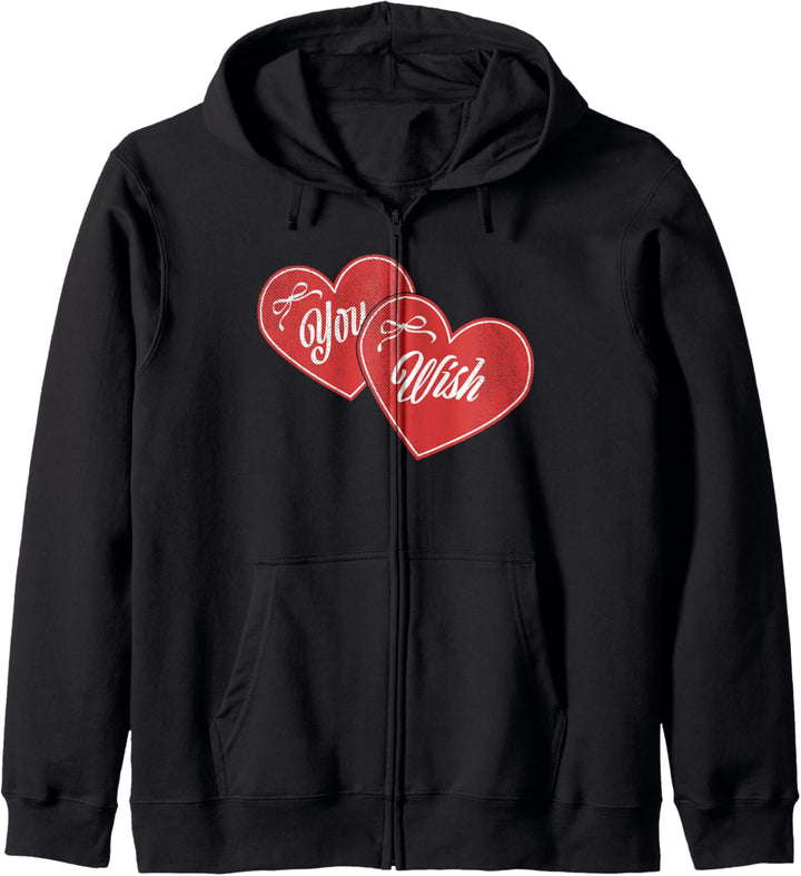 Two Red Crossed Hearts You Wish Text Kapuzenjacke
