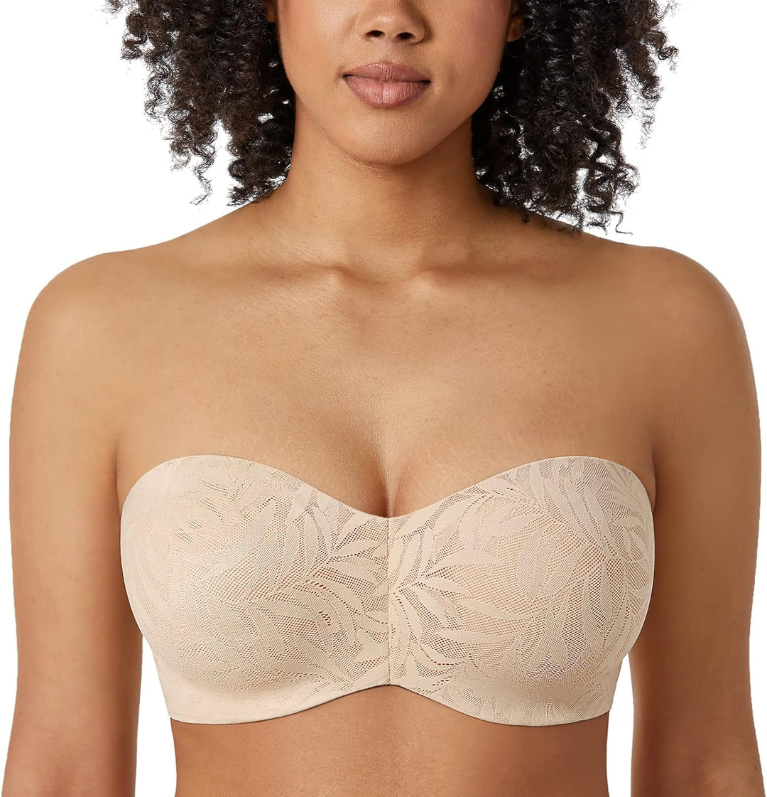 AISILIN Damen Trägerloser BH Grosse Grössen Minimizer Bandeau BH mit Bügel Spitze Multiway Ungefütte