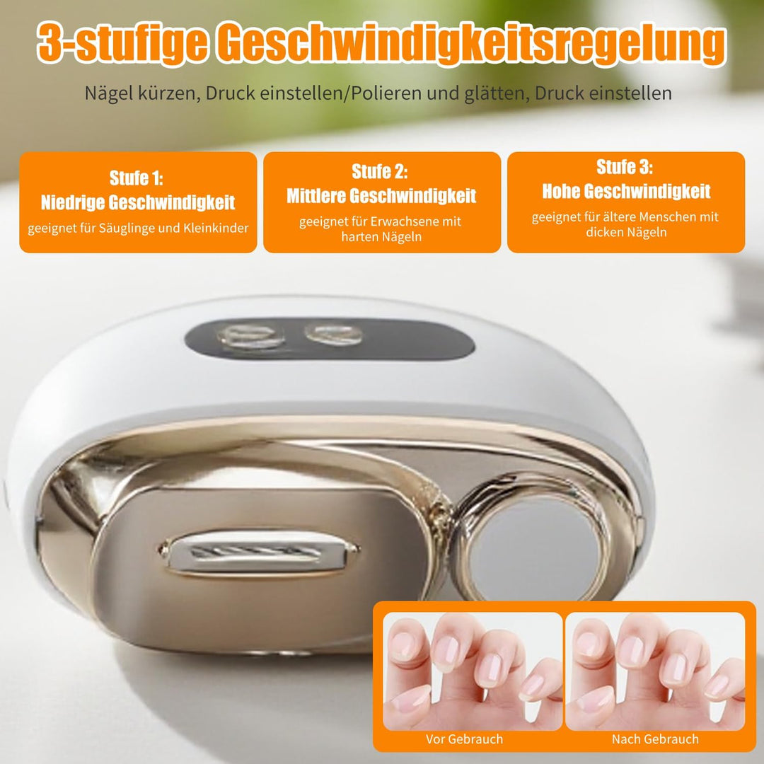 Elektrischer Nagelknipser, 2025 Verbessertes Nail Trimmer Beinhaltet 2 in 1 Electric Nail Clippers &amp;