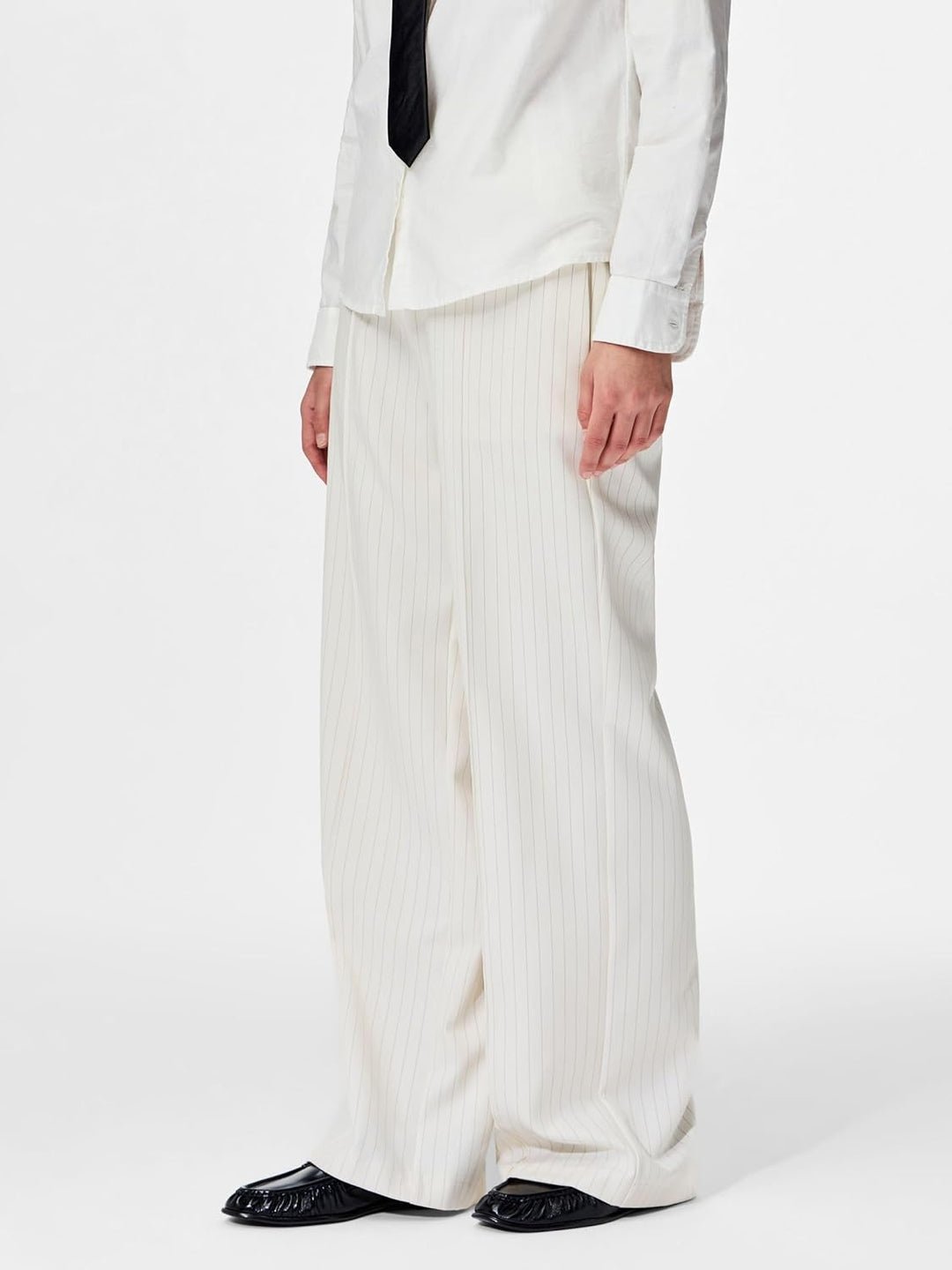 PIECES Female Hose mit weitem Bein PCBOZZY Gestreift XS Birch, XS Birch
